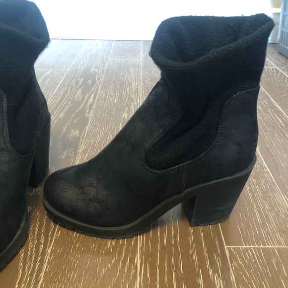 Black Foldover Ankle Boot - Picture 3 of 3
